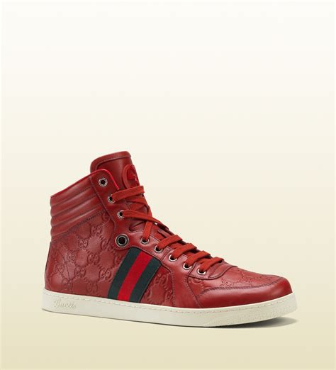 gucci high top sneakers red|Gucci high top women sneakers.